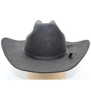 Vintage Resistol Dakota XX Fur Felt Cowboy Hat Black 7 1/8 with Original Box